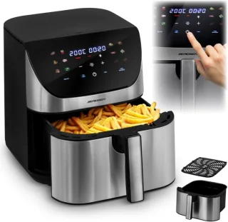 SnelShoppen - XXL Heteluchtfriteuse 8 liter Airfryer met Touchscreen, 1700W, 12 Kookprogramma's, Gezond Koken zonder Vet voor Keuken, Feest, en Gezinn