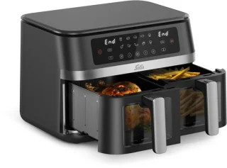 Solis Air Fryer Duo - Dubbele airfryer Zwart