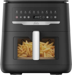 Solis Airfryer Uno 7L Heteluchtfriteuse met kijkvenster en onderwarmte, zwart