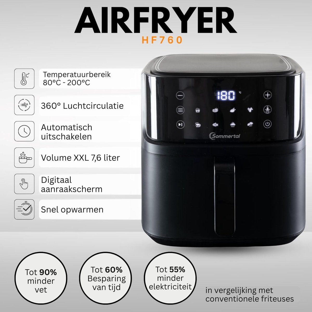Sommertal Airfryer HF760 7,6L XXL