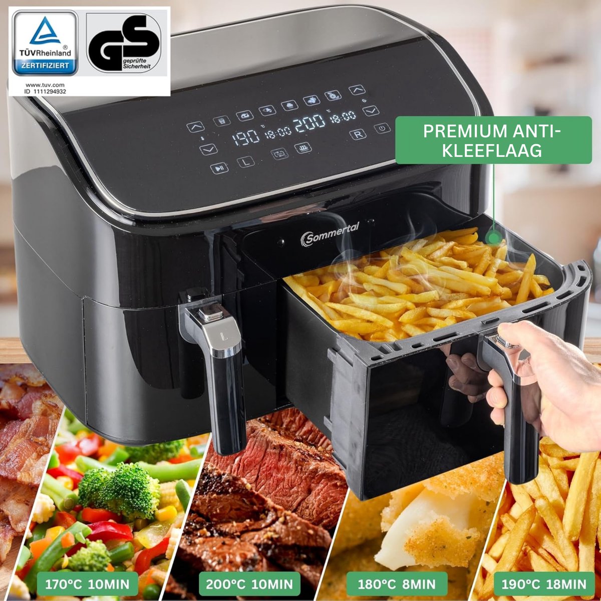 Wat vinden we goed aan de Sommertal HF DUAL 900 dubbele kamer heteluchtfriteuse 9L digitaal