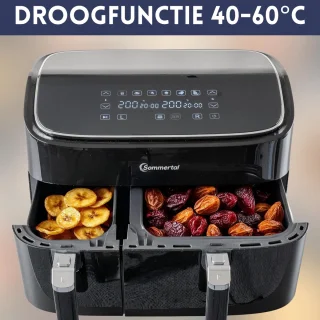 Sommertal HF DUAL 900 dubbele kamer heteluchtfriteuse 9L digitaal