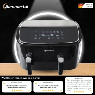 Sommertal HF DUAL 900 dubbele kamer heteluchtfriteuse 9L digitaal