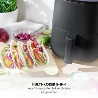 StayPowered Luchtfriteuse 5-in-1 Multikoker Matzwart