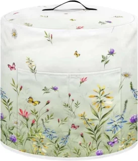 Stofhoes voor 8 quart Instant Pot met opbergvak, bloemen groen