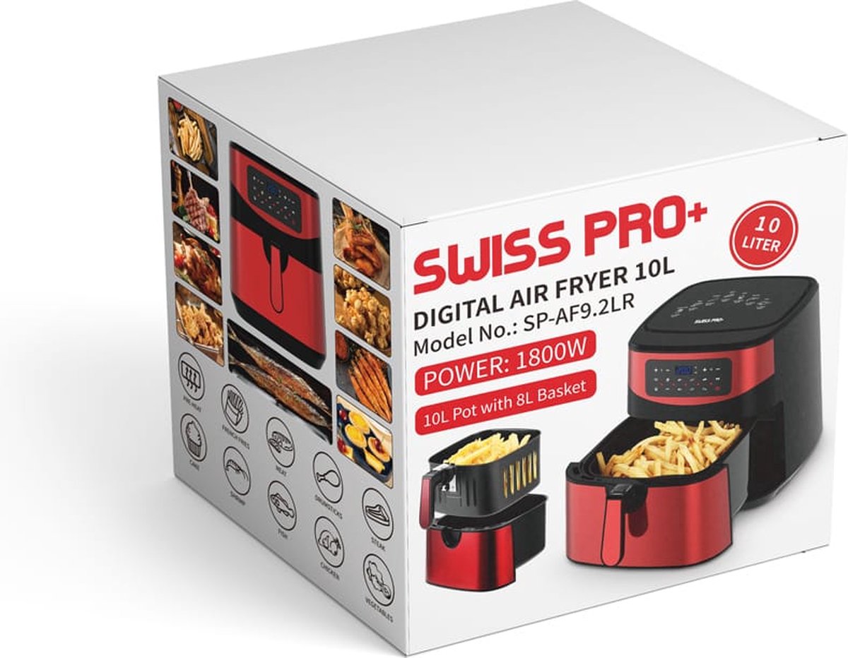 Swiss Pro+ Airfryer SP-AF10L 10L Rood