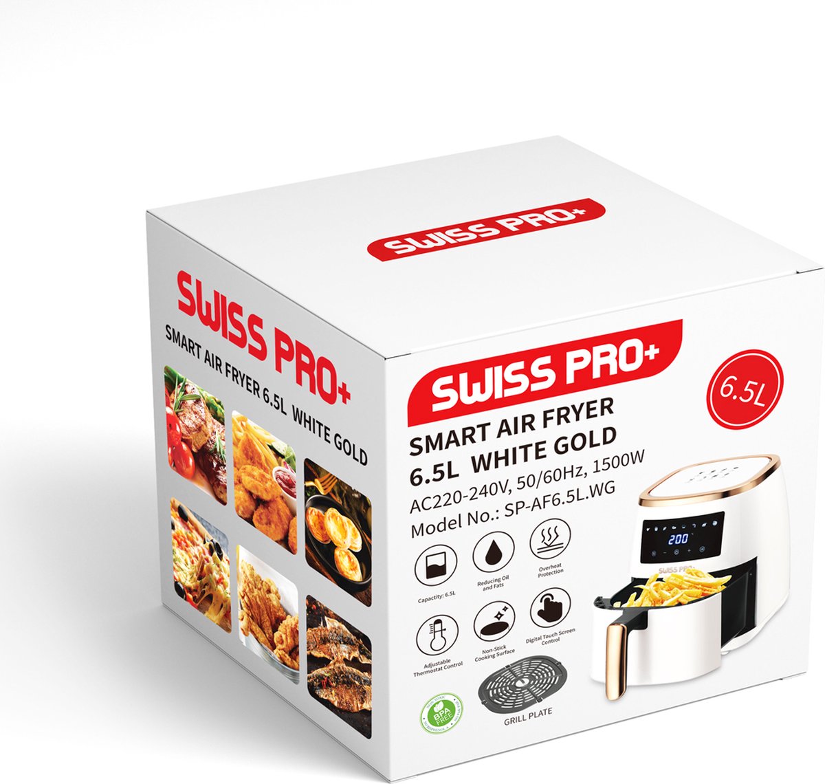 Swiss Pro+ Airfryer SP-AF6.5L.WG 6.5L Gold