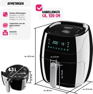 tectake Airfryer HF-3019TS-D Yaiza