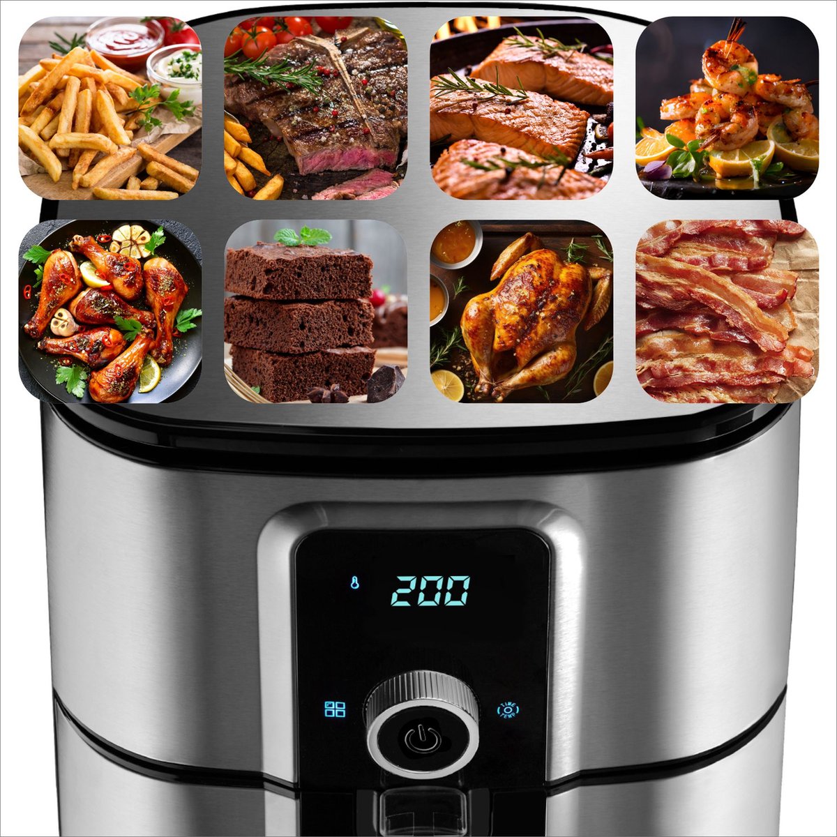 tectake Airfryer XXL 10,2L Zilver