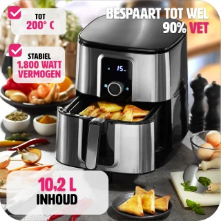 tectake Airfryer XXL 10,2L Zilver