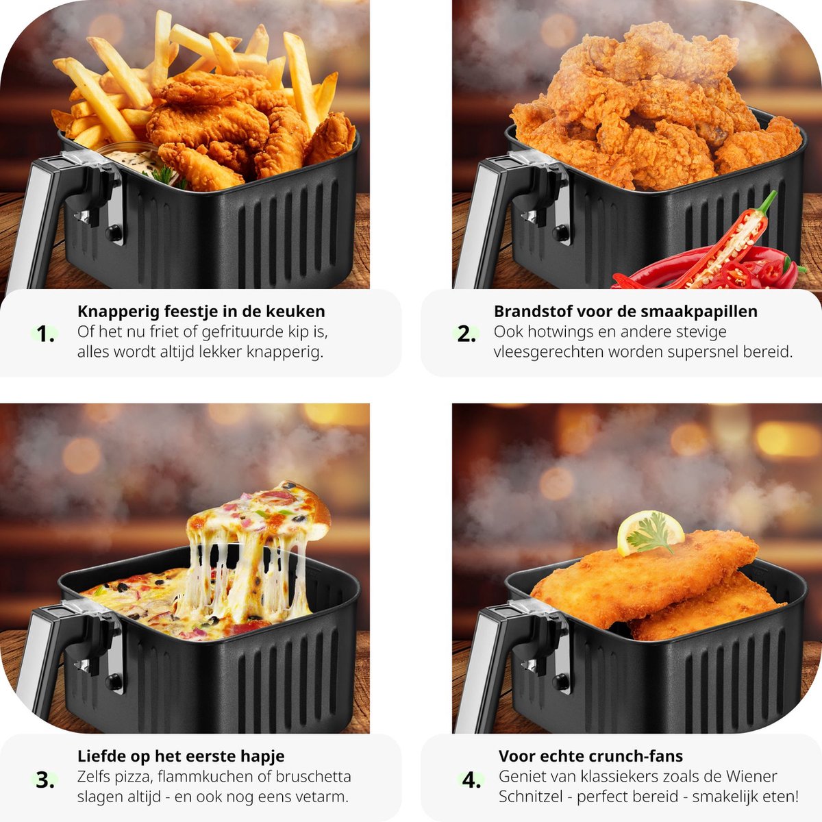 tectake Airfryer XXL 10,2L Zilver