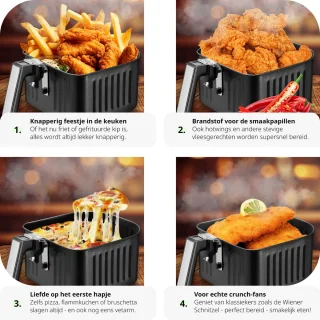 tectake Airfryer XXL 10,2L Zilver