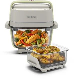Tefal Crisp & Go FB701A airfryer met glazen schalen