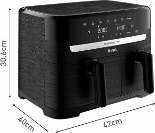 Tefal Dual Easy Fry Essential EY901N10 Airfryer zwart 8,3L