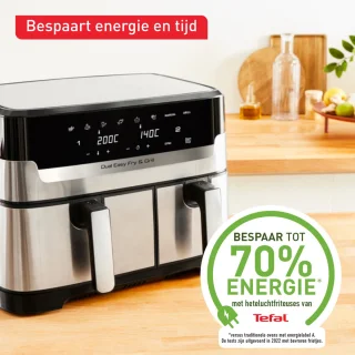 Tefal Dual Easy Fry & Grill EY905D Heteluchtfriteuse XXL RVS