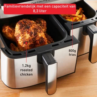 Tefal Dual Easy Fry & Grill EY905D Heteluchtfriteuse XXL RVS