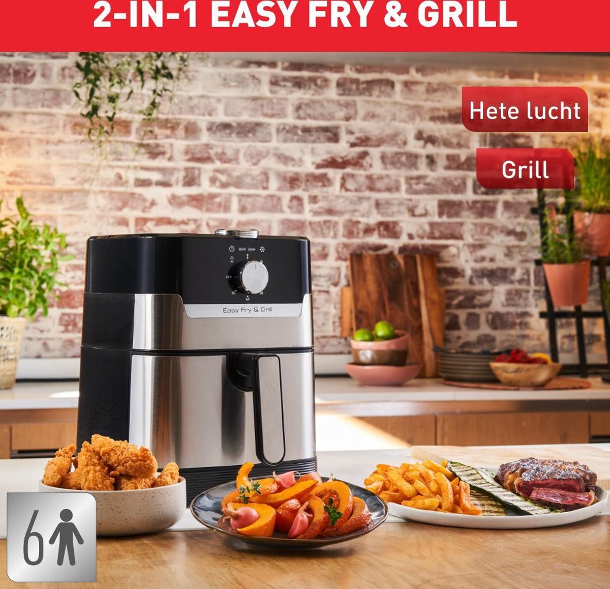 Tefal Easy Fry & Grill EY501D Heteluchtfriteuse en Grill XL