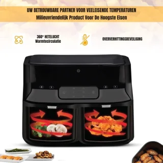 Thuys Dubbele Airfryer Heteluchtfriteuse Zwart