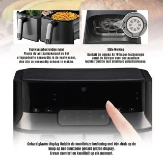 Thuys Dubbele Airfryer Heteluchtfriteuse Zwart