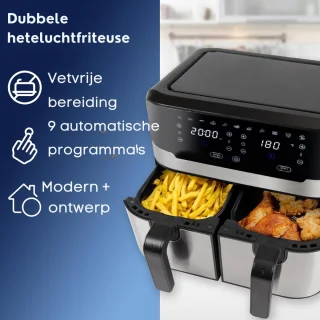 Thuys PC-FR1242H XXL Friteuse 9L Dubbel Kamer