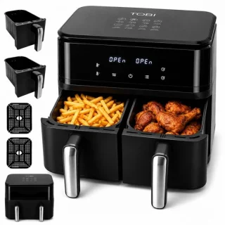 Tobi Dual Zone airfryer 15L, XXXL 2400W – olievrije heteluchtfriteuse