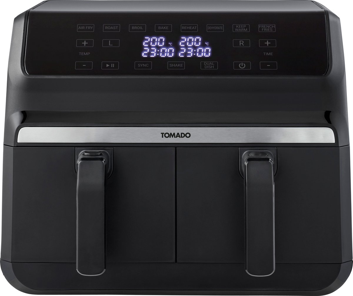 Tomado TAF8001B Dubbele Airfryer Zwart 2x4L