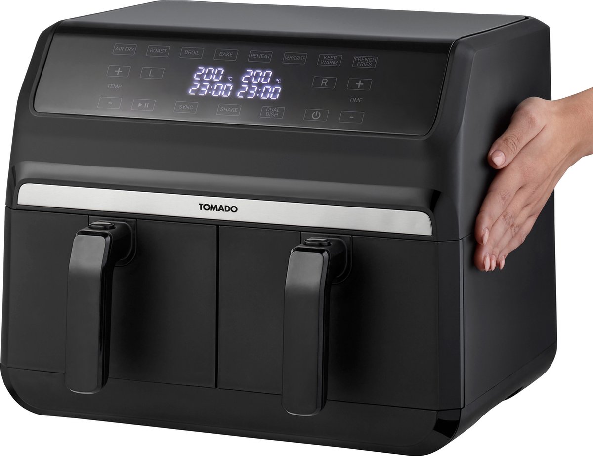 Tomado TAF8001B Dubbele Airfryer Zwart 2x4L