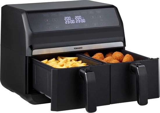 Tomado TAF8001B Dubbele Airfryer Zwart 2x4L