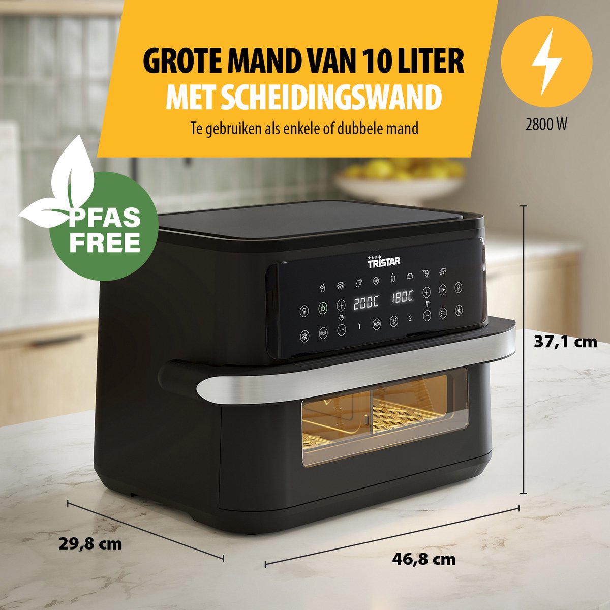 Wat vinden we goed aan de Tristar Airfryer FR-9432 Dual Zone Flex 10L Zwart