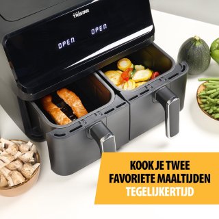 Tristar Airfryer XXL FR-9026 Digitale Dubbele Heteluchtfriteuse Zwart