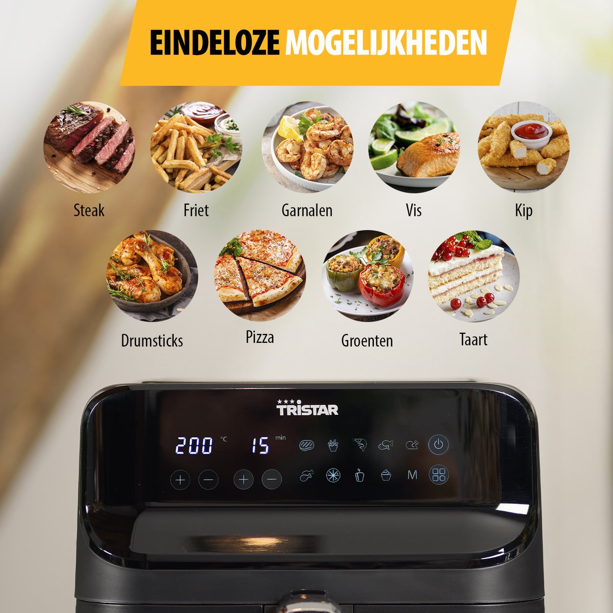 Tristar Airfryer XXL FR-9037 - Digitale Heteluchtfriteuse 6,2L Zwart