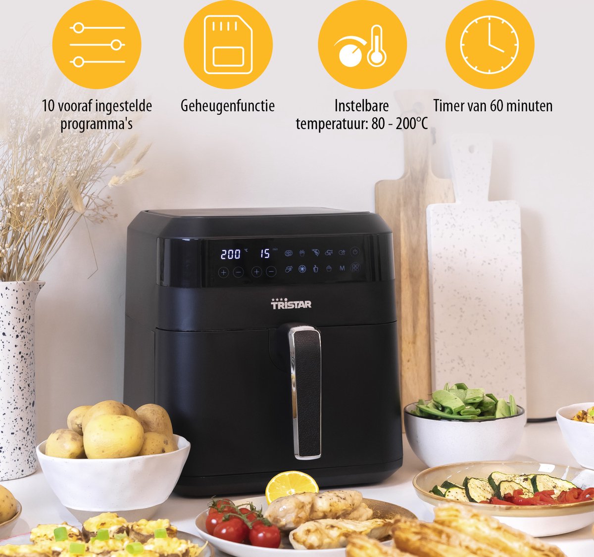 Tristar FR-6999 Airfryer Digitaal XXL 6L Zwart