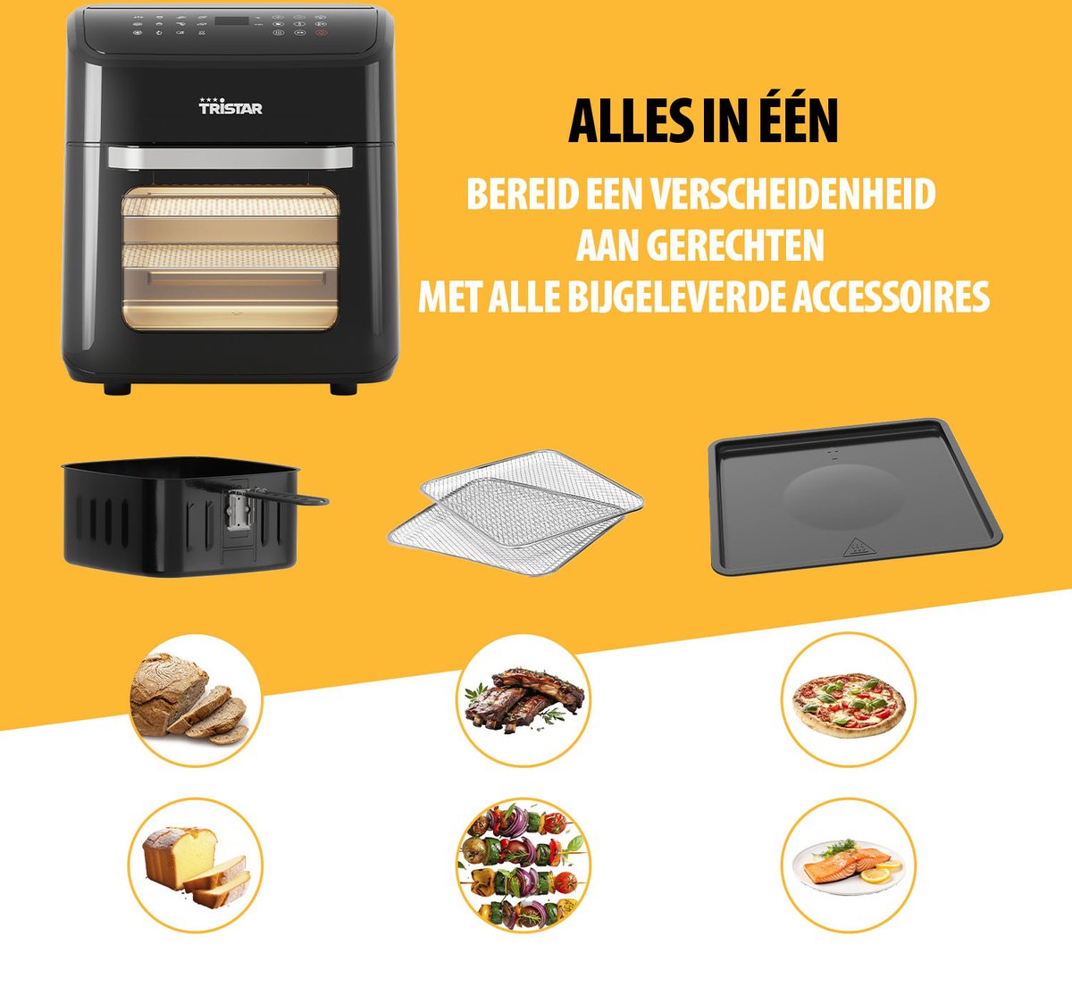 Tristar FR-9065 Airfryer Oven 12L Zwart