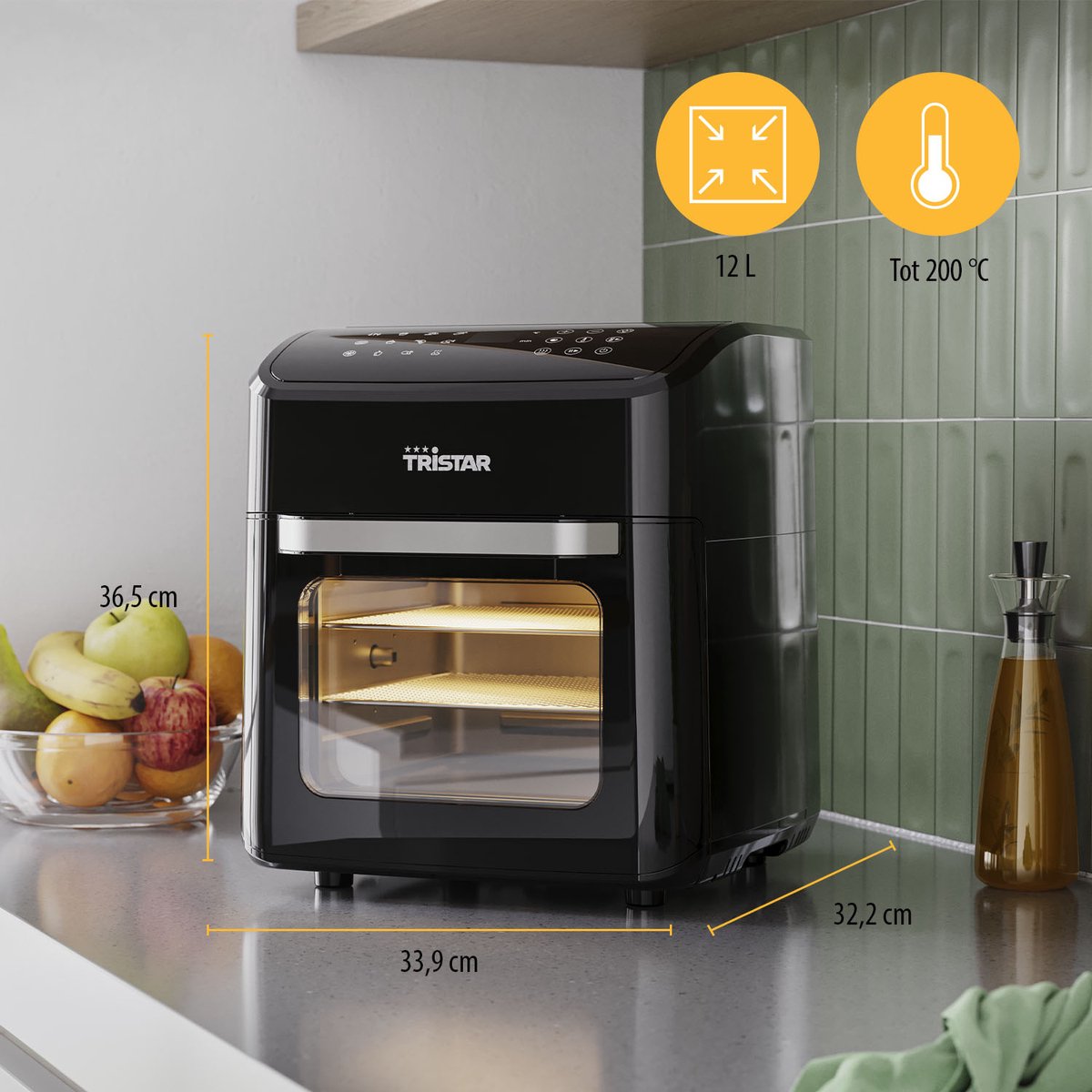 Tristar FR-9065 Airfryer Oven 12L Zwart