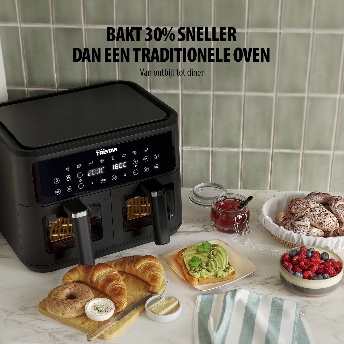 Wat vinden we goed aan de Tristar FR-9429 Dubbele Airfryer 9L Dual Mand