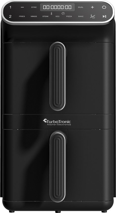 Turbotronic AF-500D Dubbele Airfryer 11L Zwart