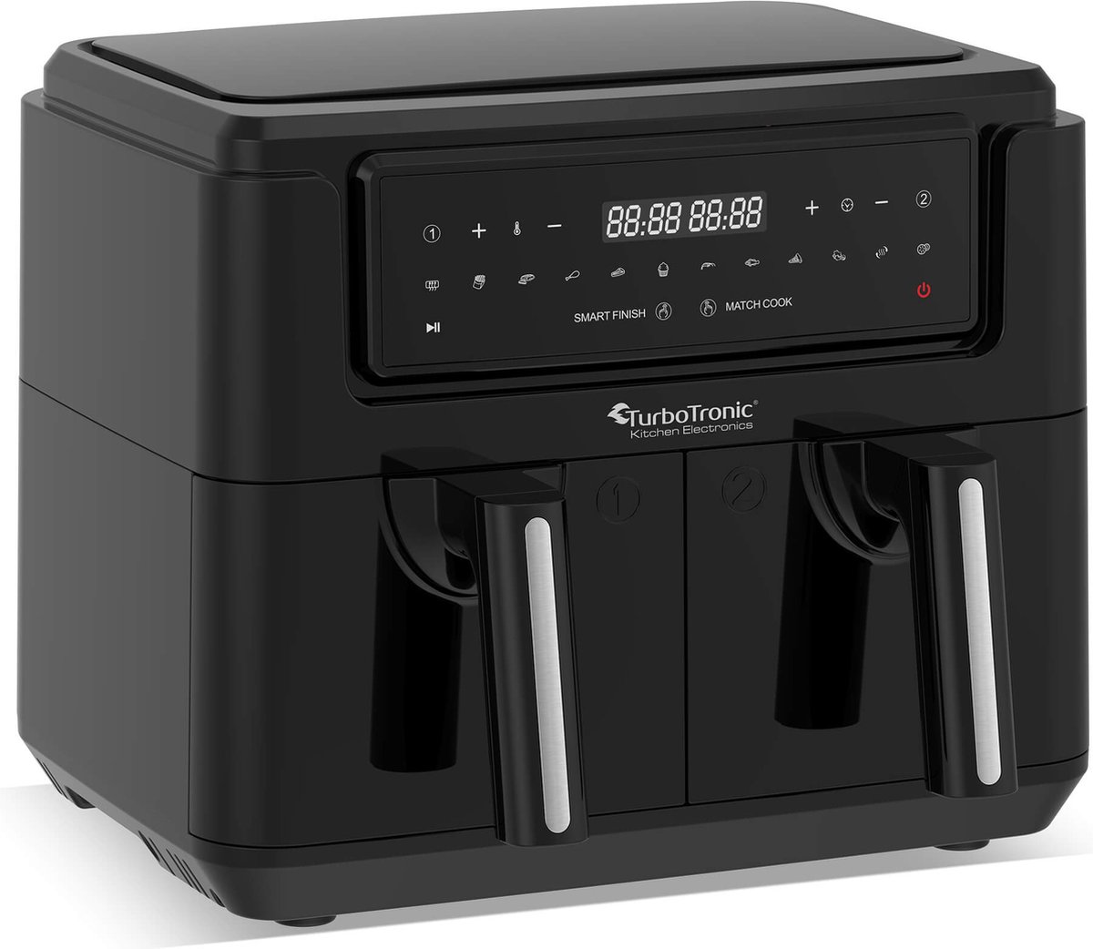 TurboTronic AF118 Dubbele Airfryer XXL 7,6L Zwart