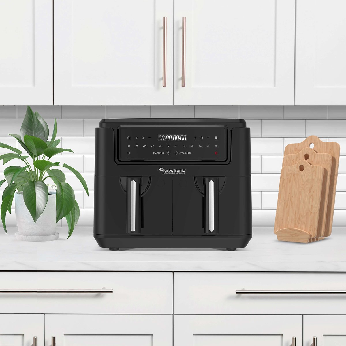 TurboTronic AF118 Dubbele Airfryer XXL 7,6L Zwart