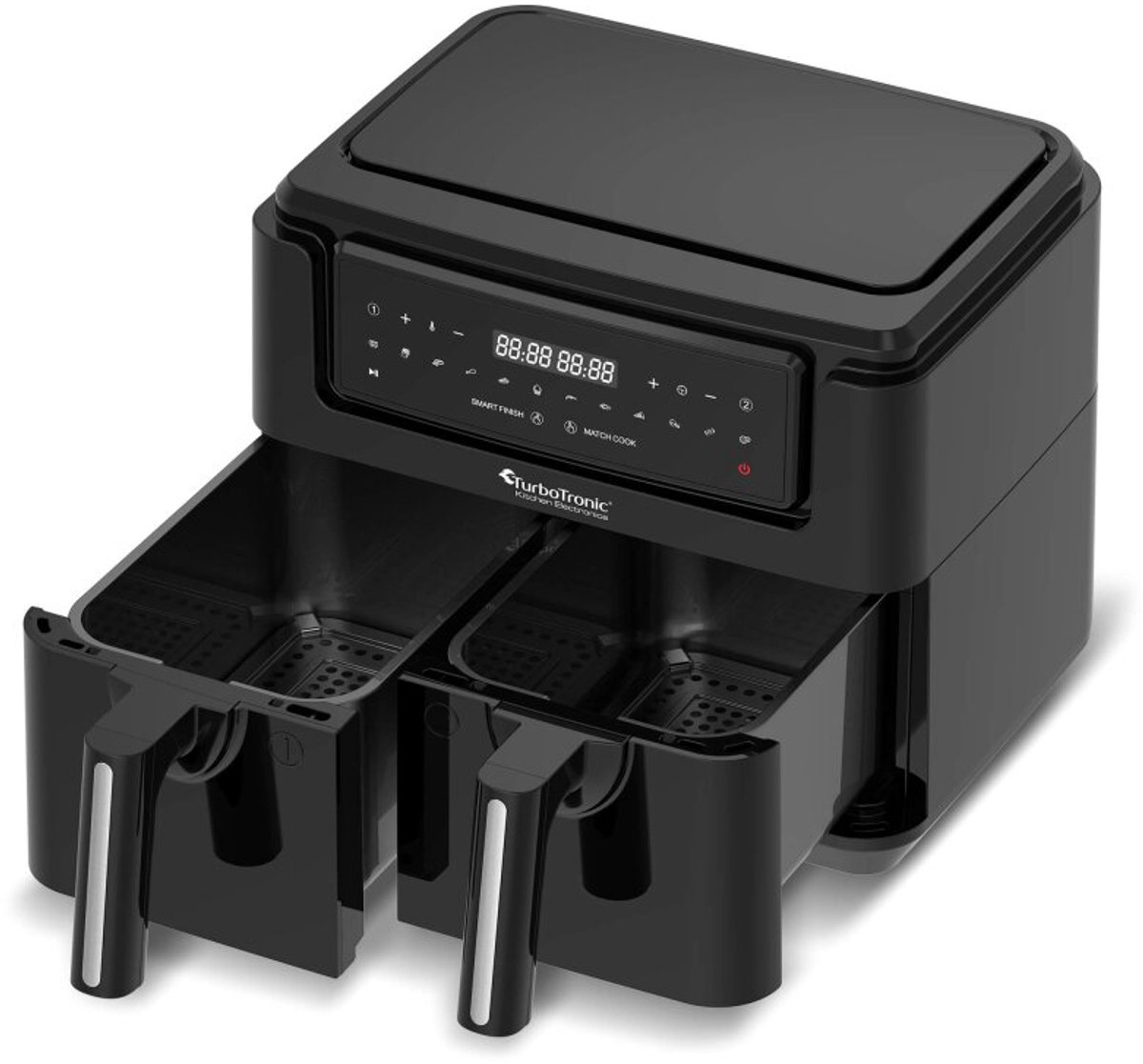 TurboTronic AF118 Dubbele Airfryer XXL 7,6L Zwart