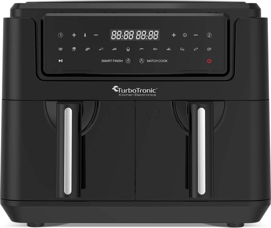 TurboTronic AF118 Dubbele Airfryer XXL 7,6L Zwart