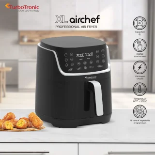 TurboTronic AF13D Airfryer XXL 8L Zwart