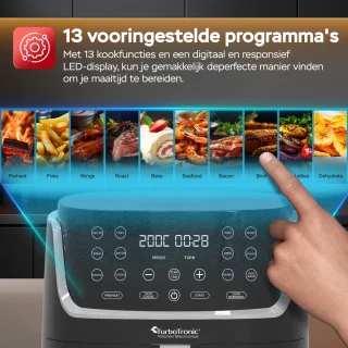 TurboTronic AF13D Airfryer XXL 8L Zwart