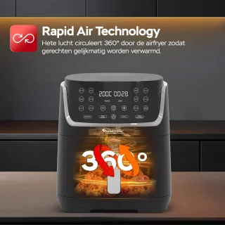 TurboTronic AF13D Airfryer XXL 8L Zwart