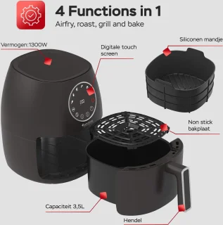 TurboTronic AF210 Digitale Airfryer 3.5L Zwart