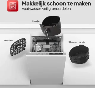 TurboTronic AF210 Digitale Airfryer 3.5L Zwart