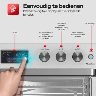 TurboTronic AF32DRD Airfryer XXL Oven 32L Zilver