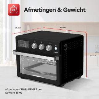 TurboTronic AF32DRD Airfryer XXL Oven Zwart