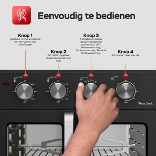 TurboTronic AF32MFD Airfryer XXL Oven Zwart