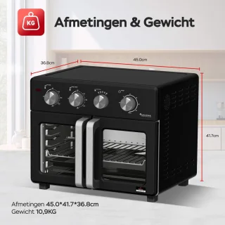 TurboTronic AF32MFD Airfryer XXL Oven Zwart