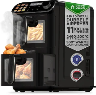 Turbotronic AF510D - Dubbele Airfryer XXL - Zwart